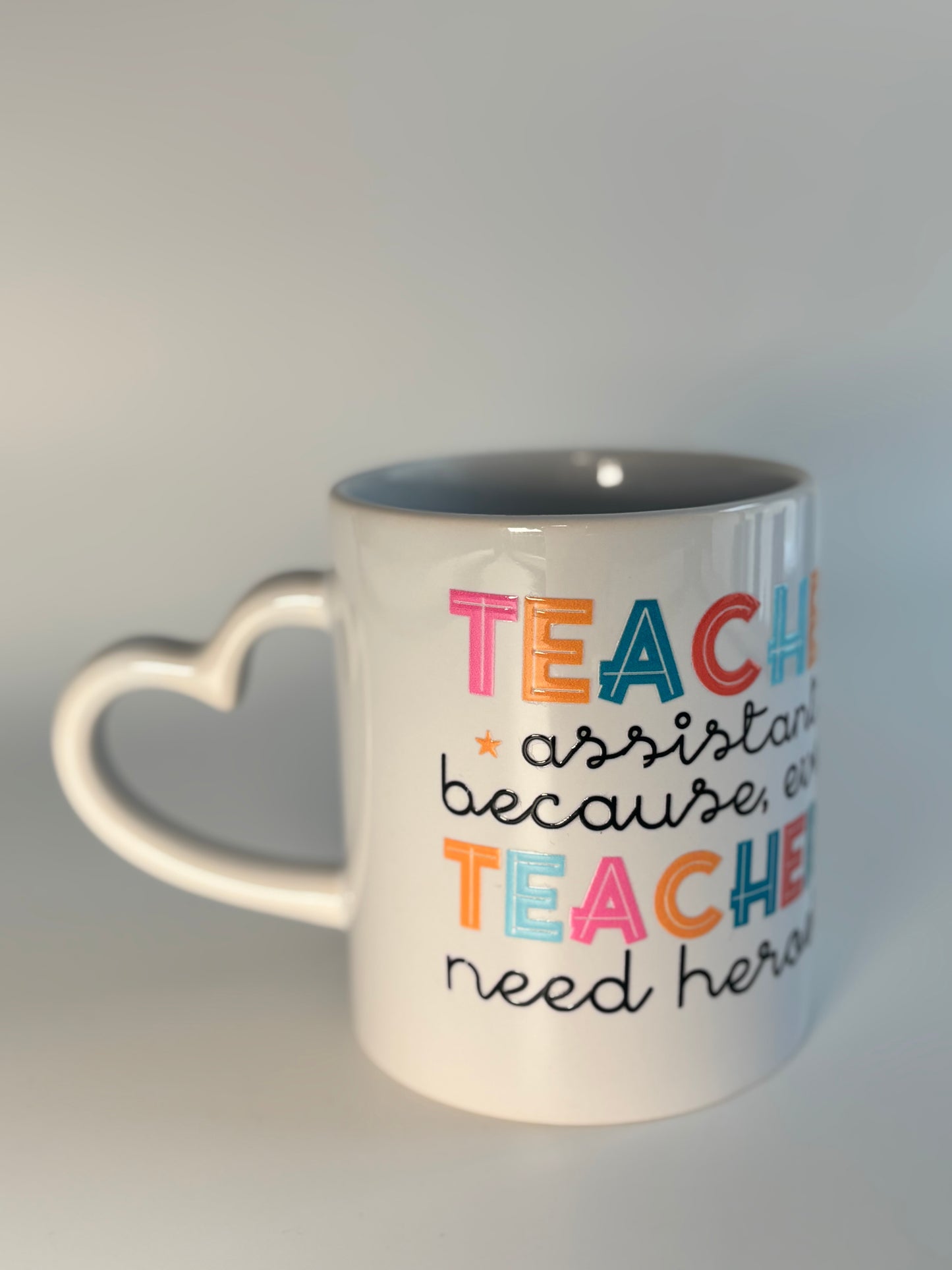 Teacher Assistant Gift - Heart Handle Ceramic Mug