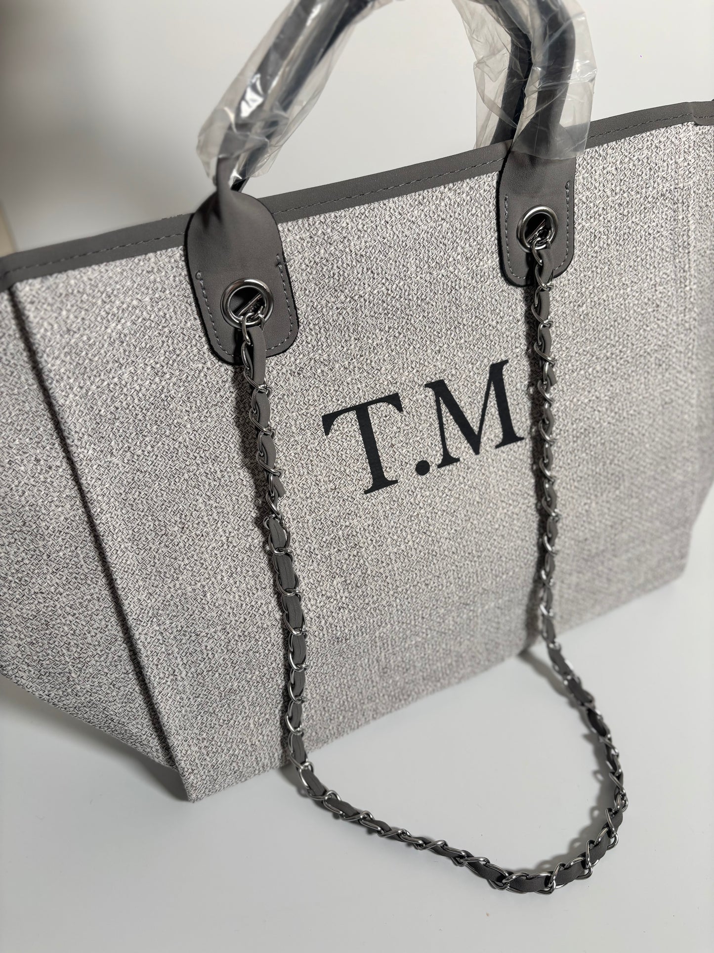 Luxury Personalised Tote Bag - Grey