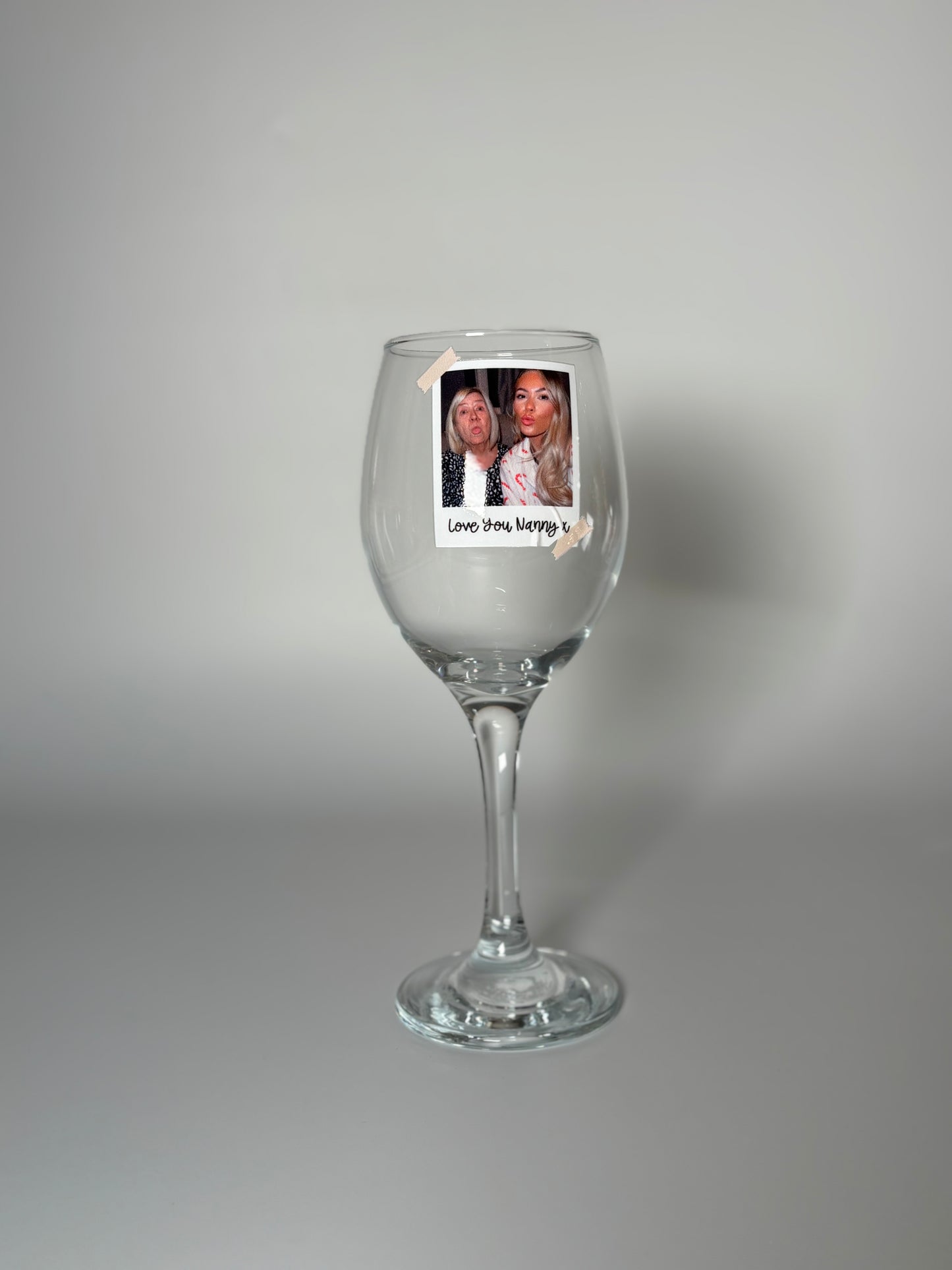 Personalised Polaroid Photo Wine Glass