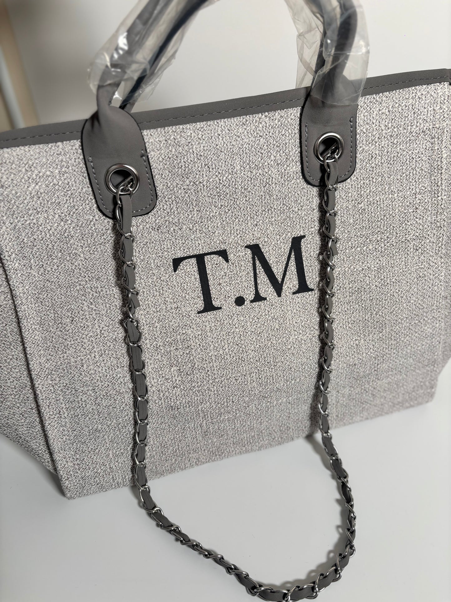 Luxury Personalised Tote Bag - Grey