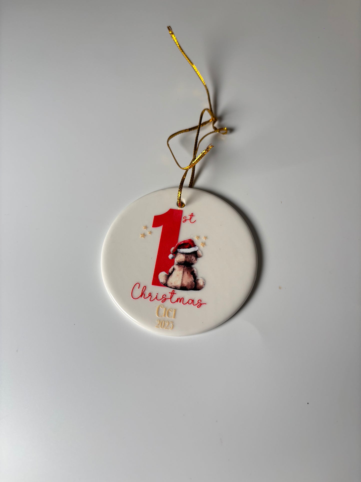 Personalised Baby’s 1st Christmas Ceramic Bauble