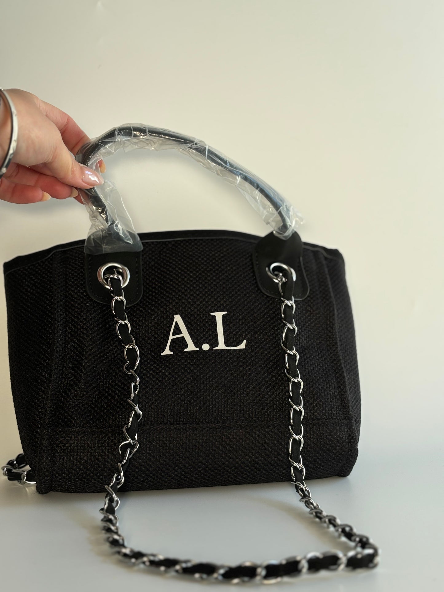 Custom Luxury Mini Canvas Tote Shoulder Bag - Personalised with initials