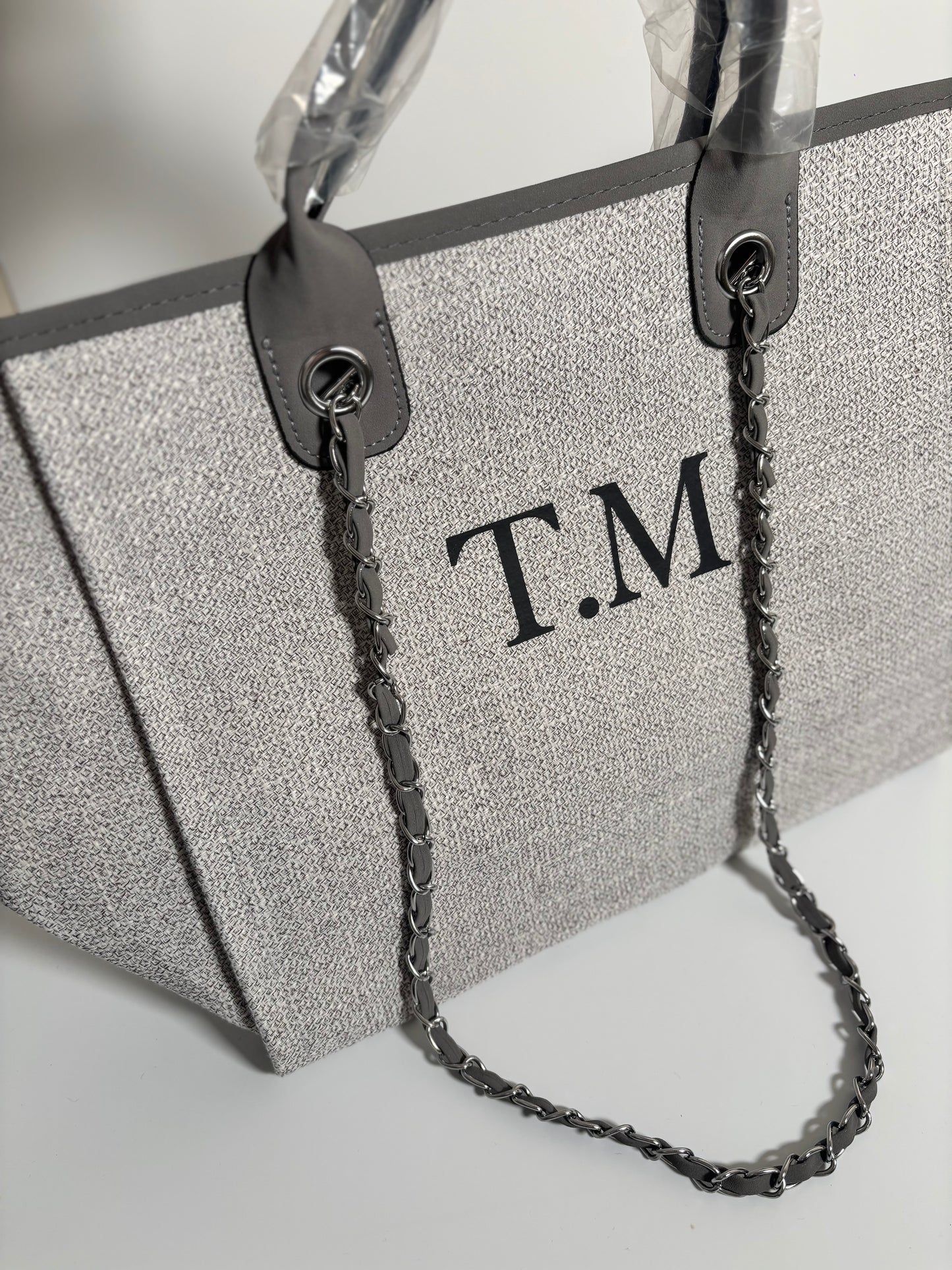 Luxury Personalised Tote Bag - Grey