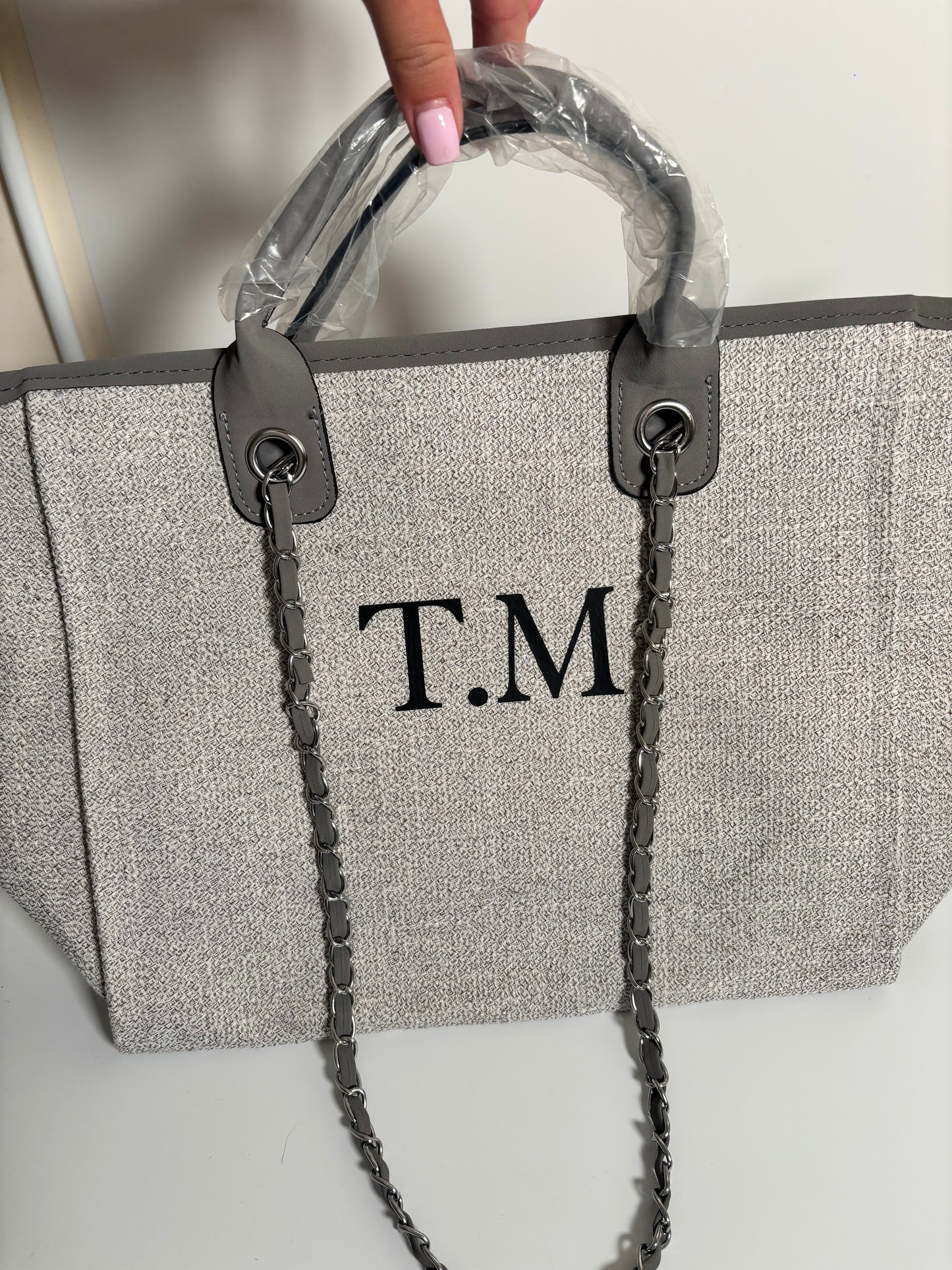 Luxury Personalised Tote Bag - Grey