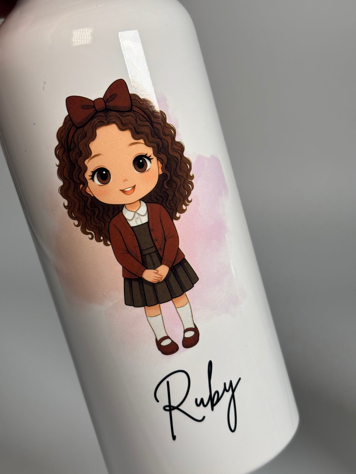 School Girl Dolly Personalised Water Bottle – 600ml