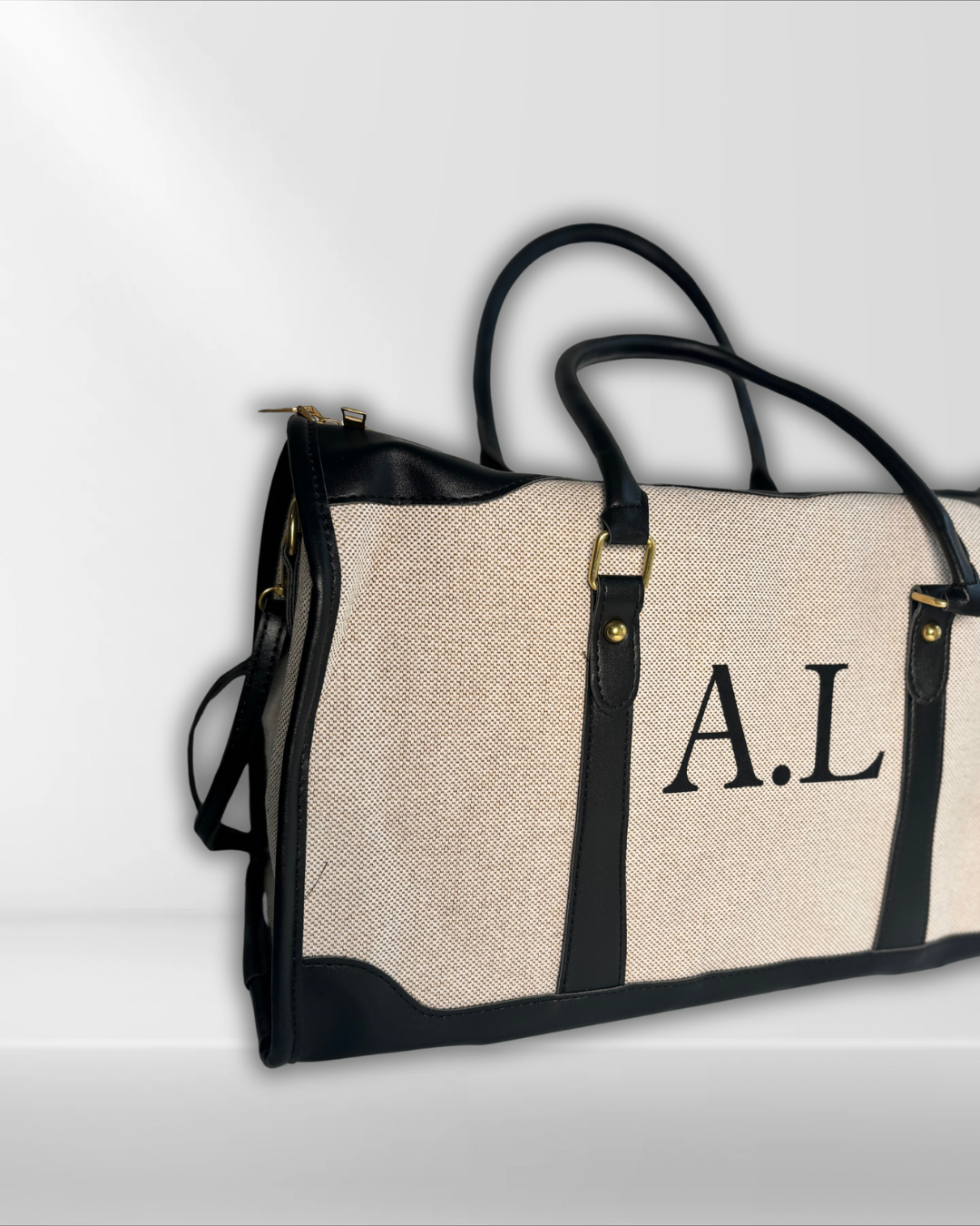 Personalised Initial Canvas Travel Duffle Bag