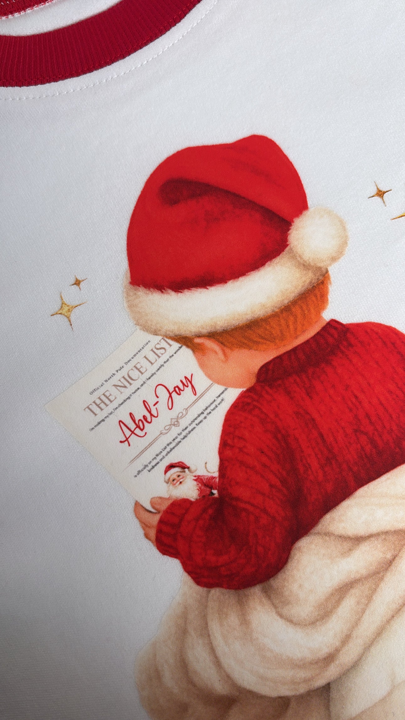 Personalised Christmas PJs for Children – Red & White Set