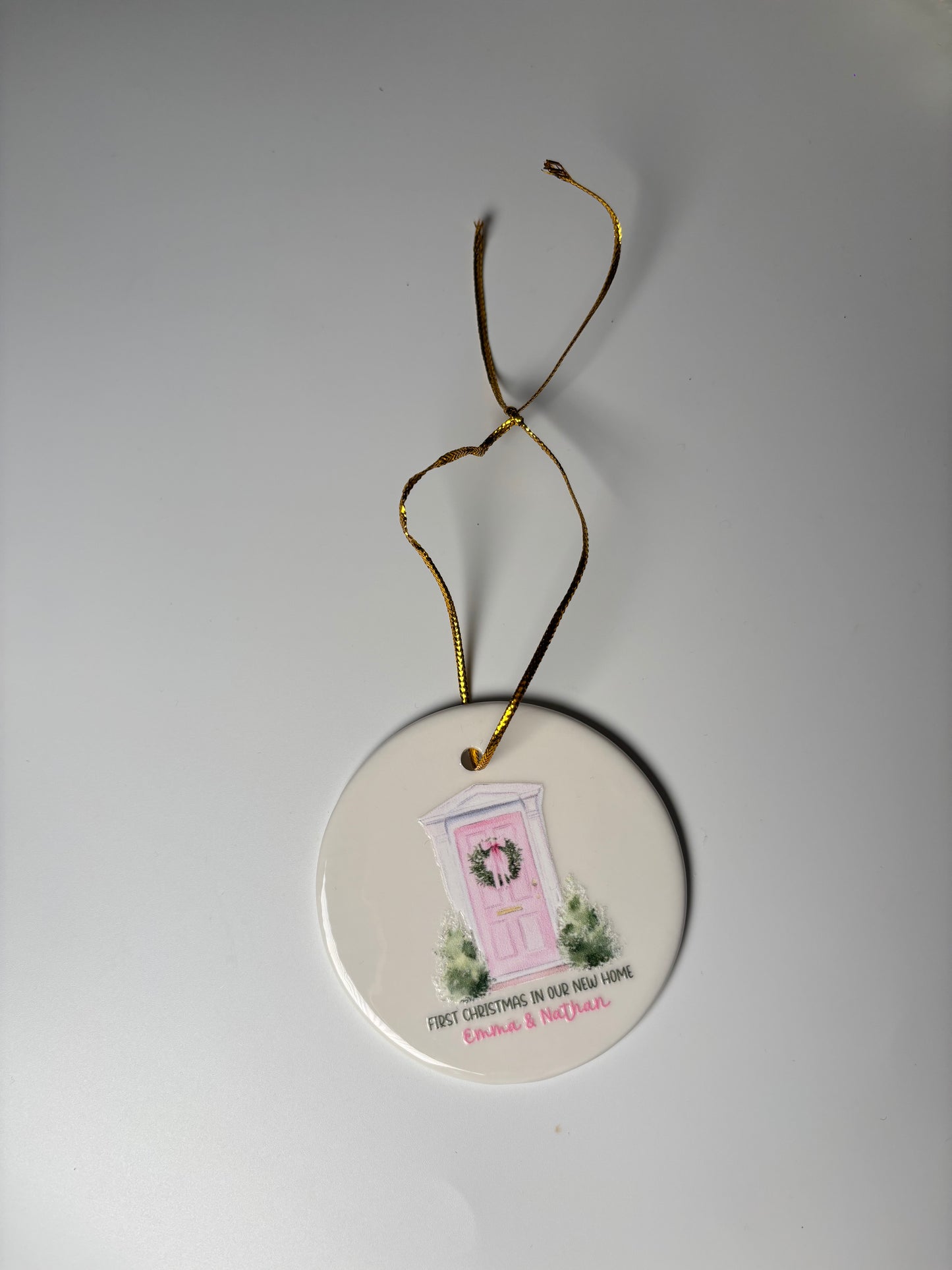 First Christmas in Our New Home” Personalised Ceramic Bauble