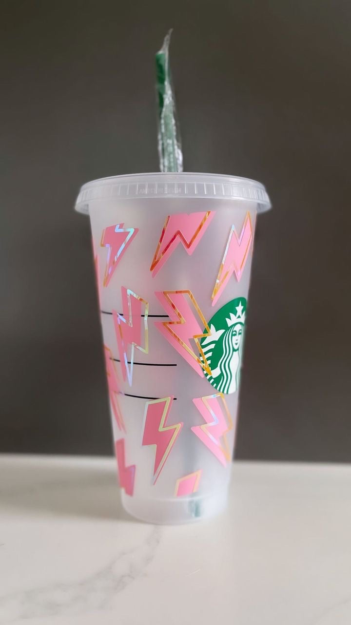 Holographic Bolt Personalised Starbucks Cup