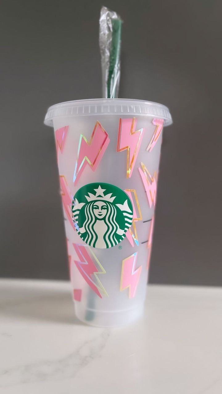 Holographic Bolt Personalised Starbucks Cup