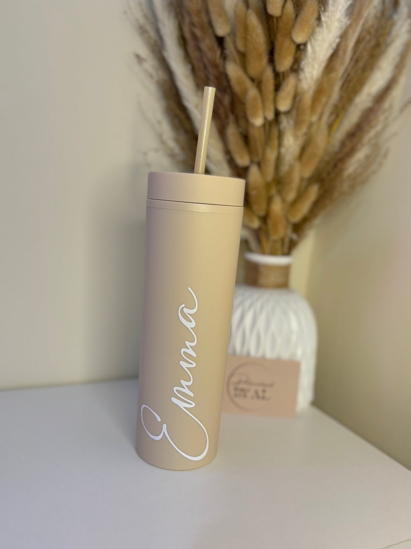 Beige Skinny Tumbler, 16oz