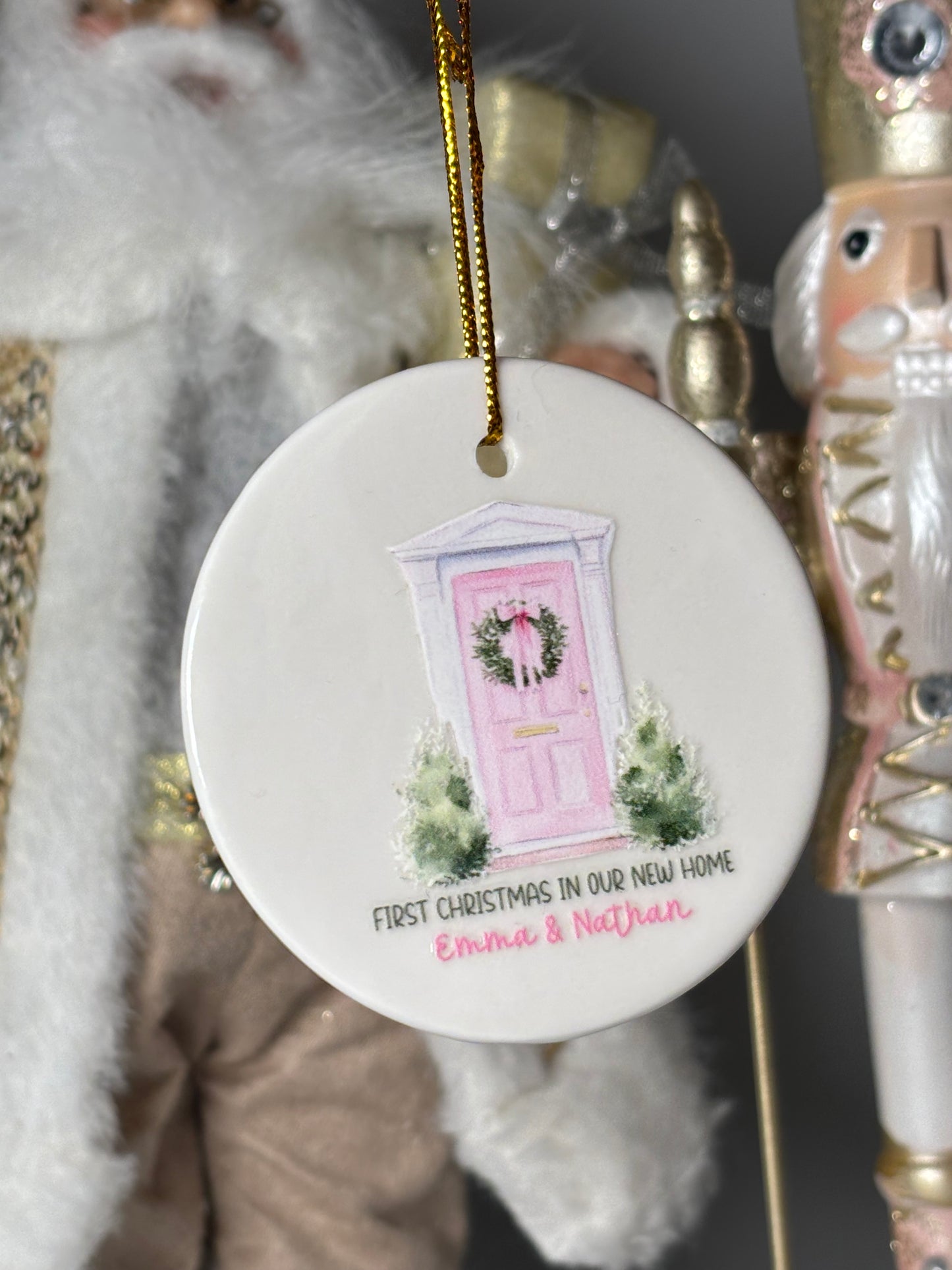 First Christmas in Our New Home” Personalised Ceramic Bauble