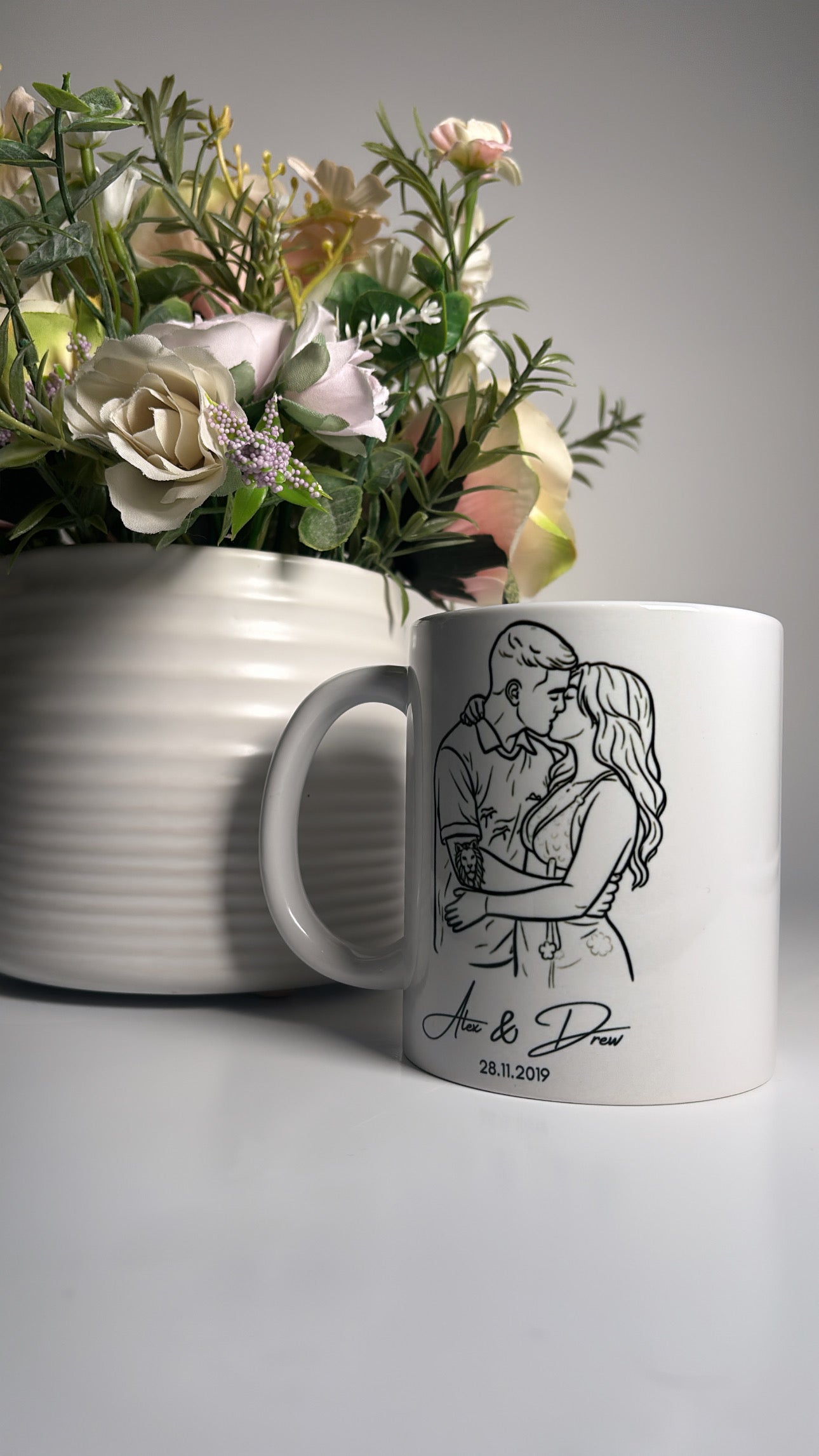 Personalised Couple Line Art Mug