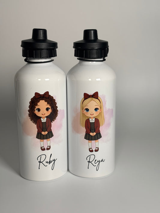 School Girl Dolly Personalised Water Bottle – 600ml
