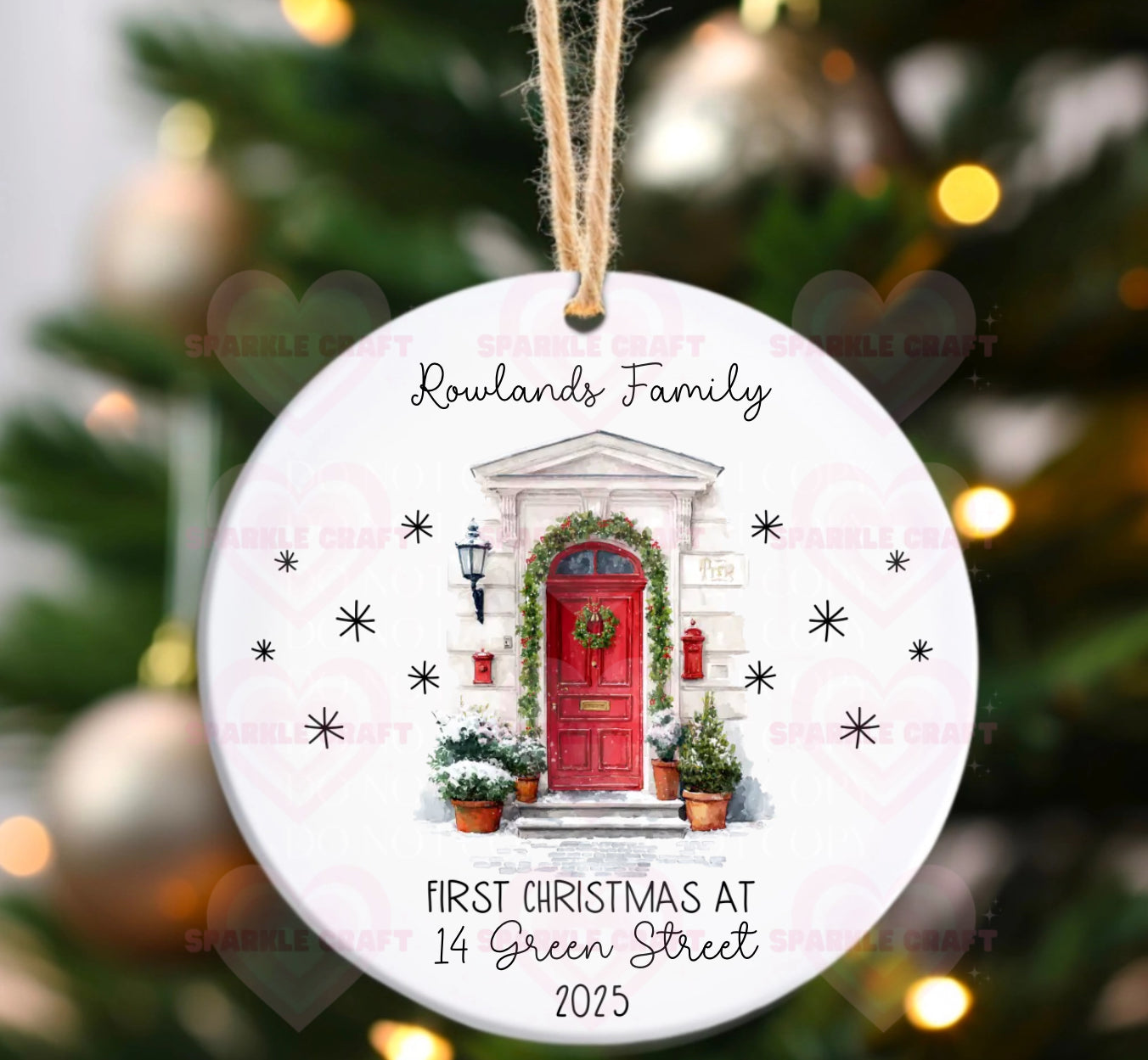 First Christmas in Our New Home” Personalised Ceramic Bauble