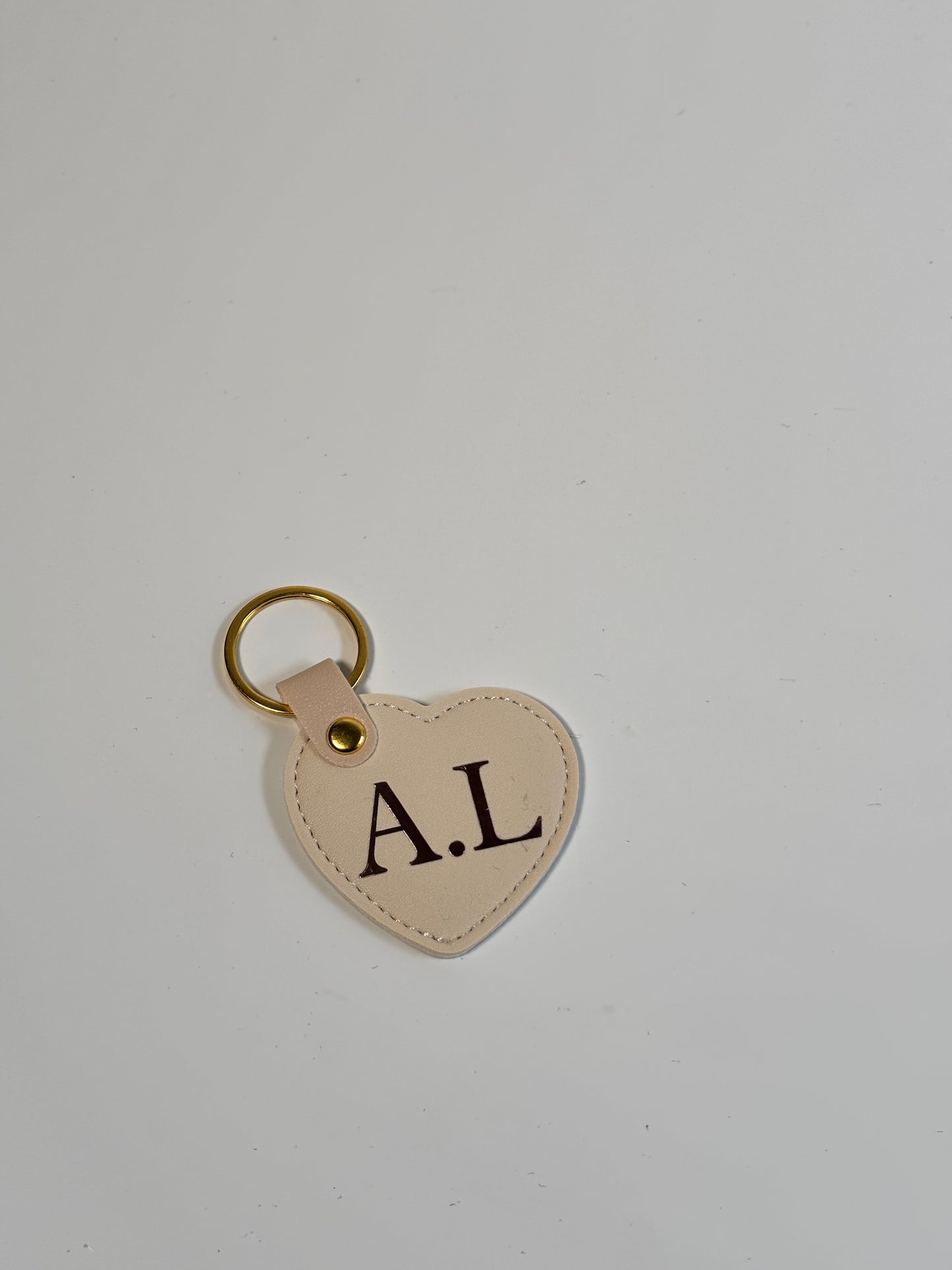 Personalised Faux Leather Heart Keyring