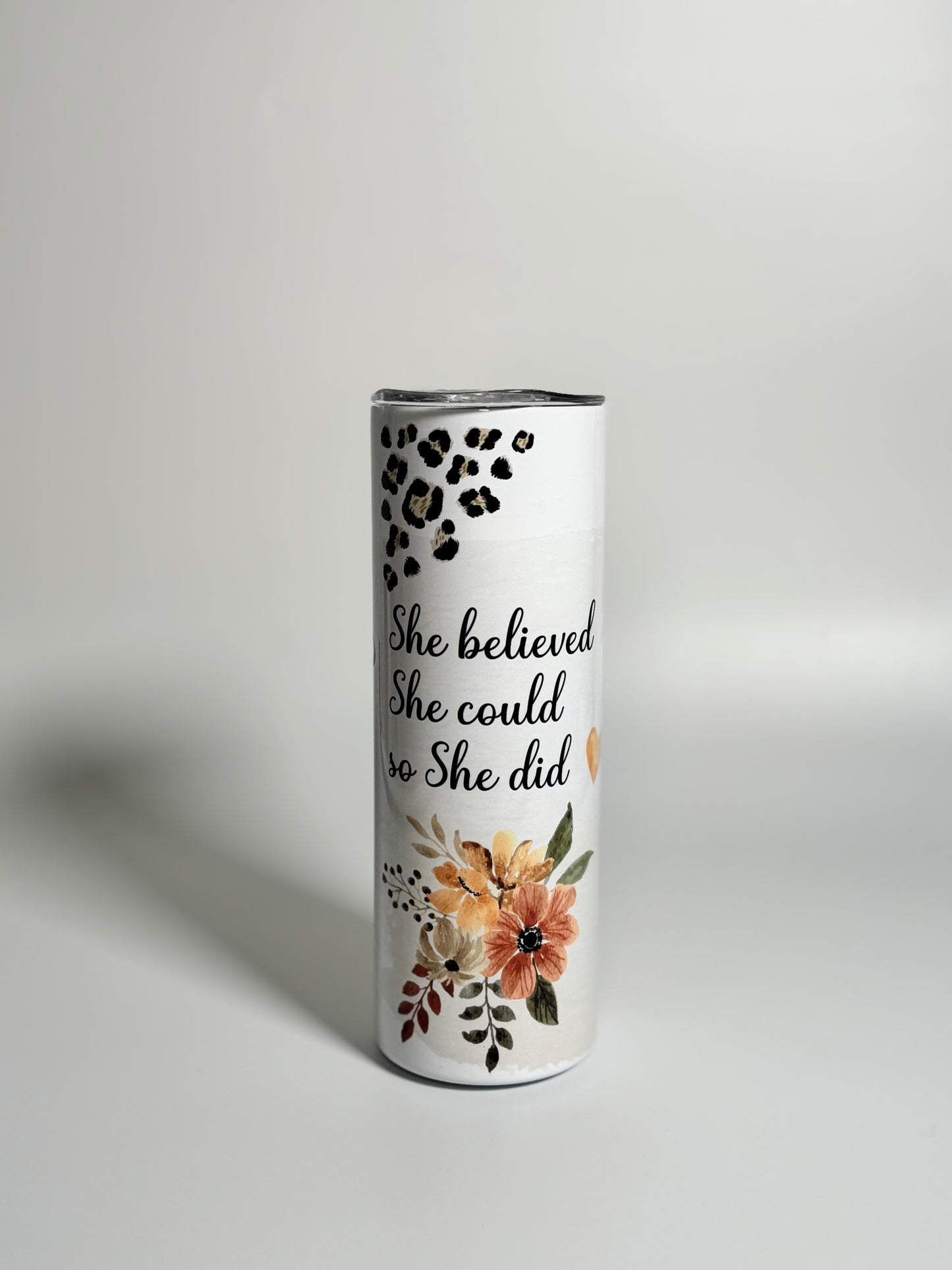 Personalised Graduation Tumbler 'She Believed She Could So She Did' with Personalised Name 20oz - Graduation Design