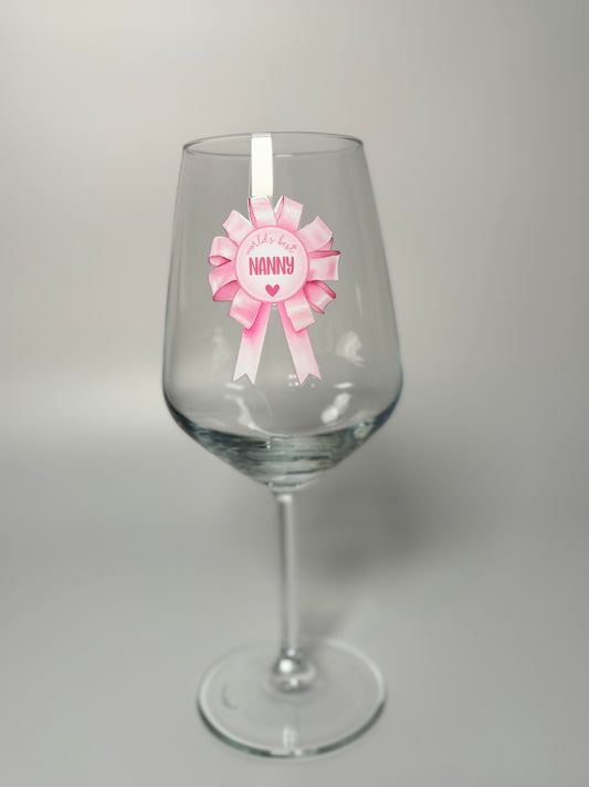 World’s Best Nanny/Mummy Wine Glass
