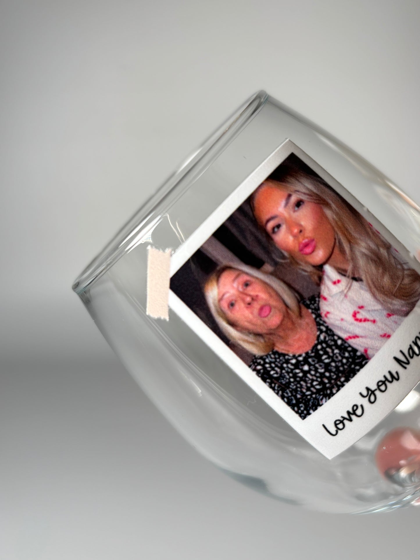 Personalised Polaroid Photo Wine Glass