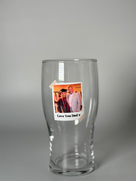Personalised Polaroid Photo Pint Glass