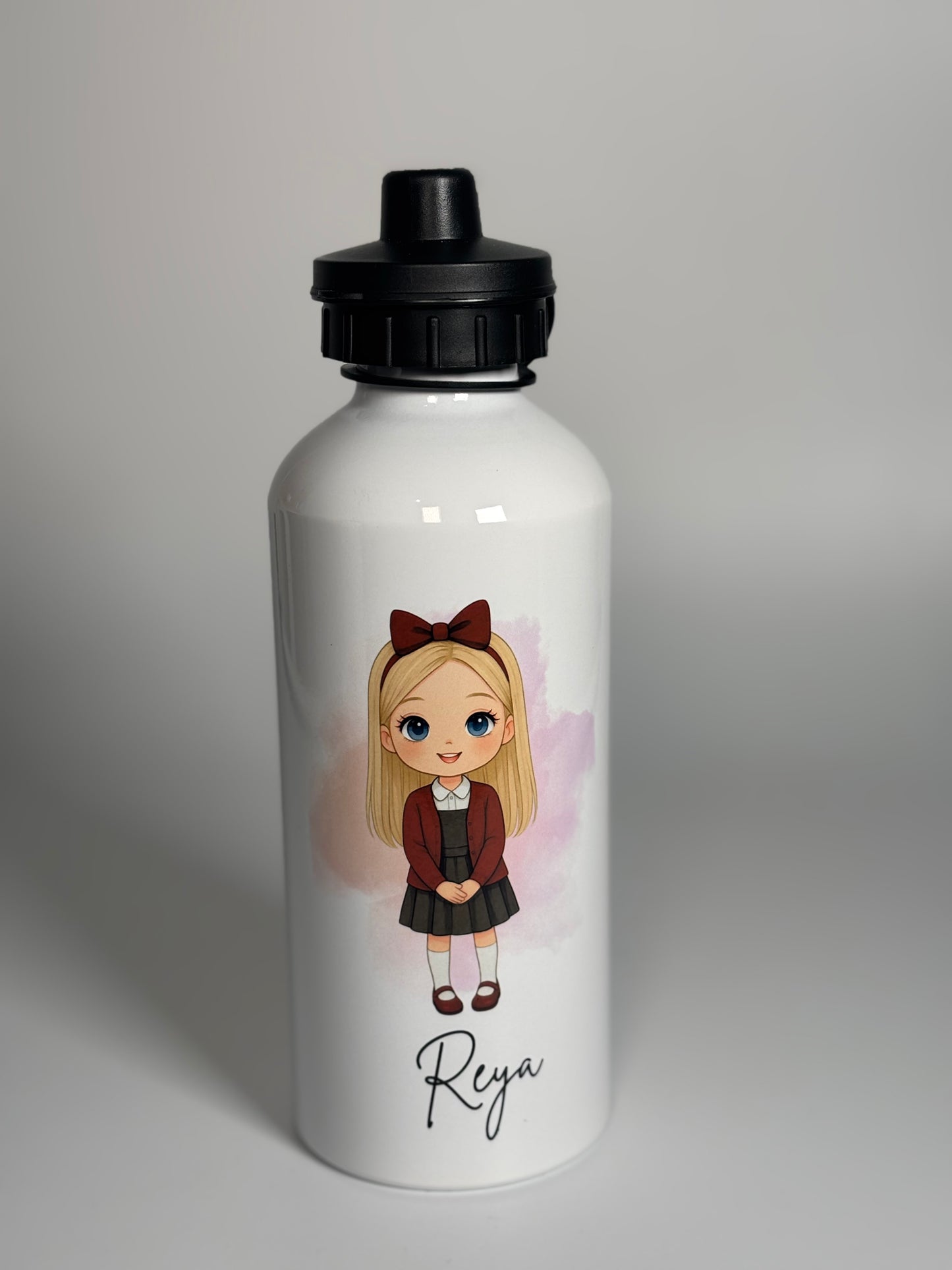 School Girl Dolly Personalised Water Bottle – 600ml