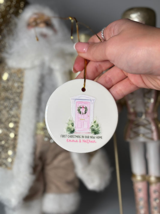 First Christmas in Our New Home” Personalised Ceramic Bauble