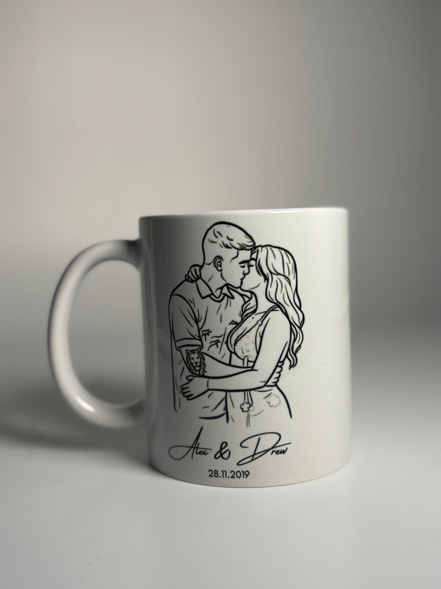 Personalised Couple Line Art Mug
