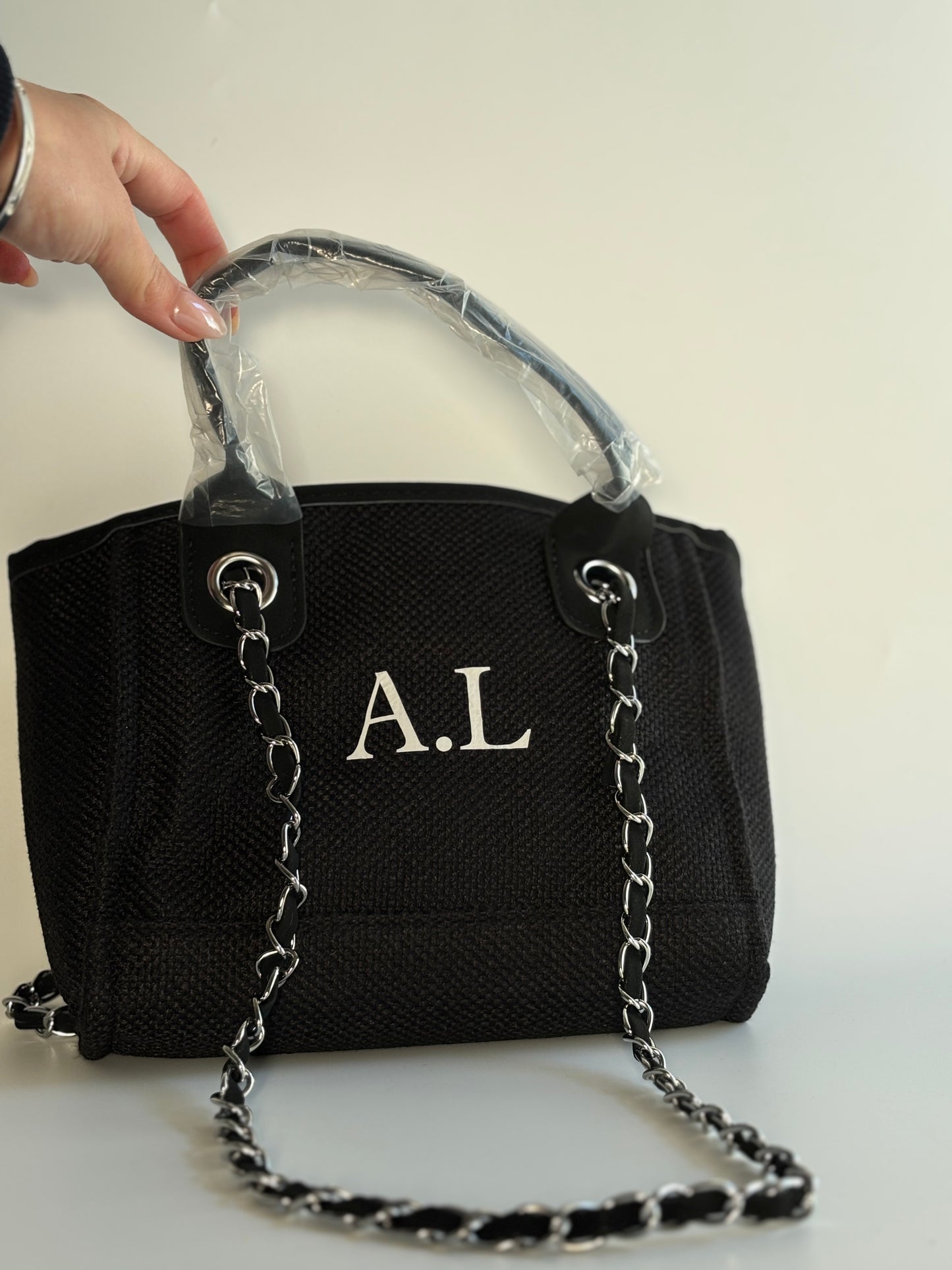 Custom Luxury Mini Canvas Tote Shoulder Bag - Personalised with initials