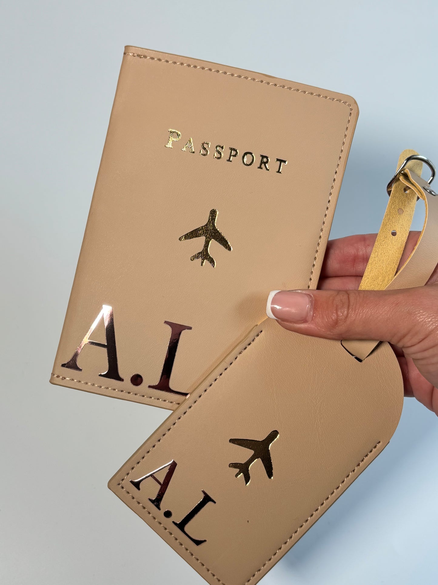 Personalised Passport Cover & Luggage Tag Set
