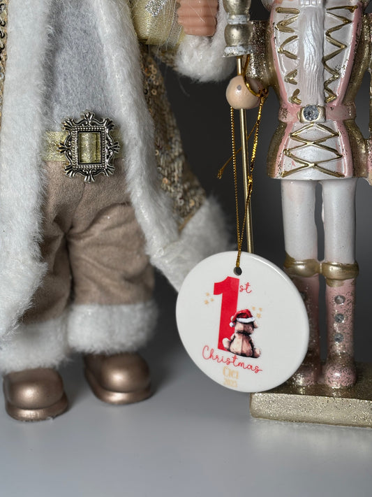 Personalised Baby’s 1st Christmas Ceramic Bauble