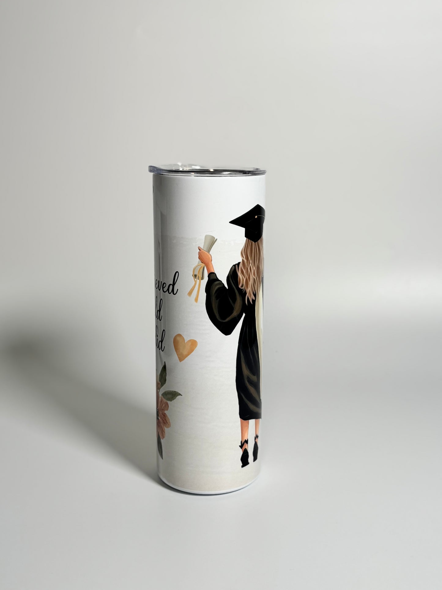 Personalised Graduation Tumbler 'She Believed She Could So She Did' with Personalised Name 20oz - Graduation Design