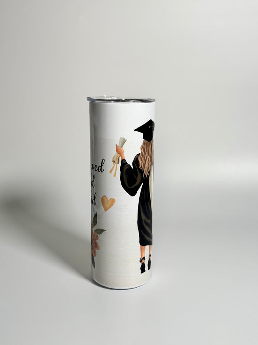 Personalised Graduation Tumbler 'She Believed She Could So She Did' with Personalised Name 20oz - Graduation Design