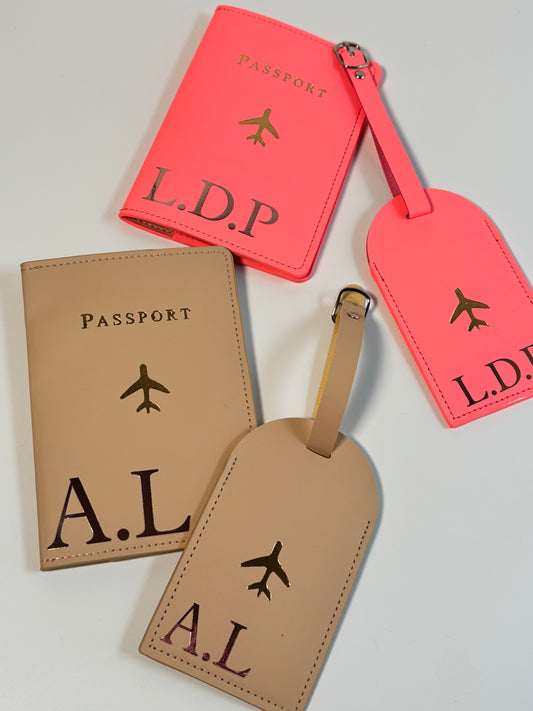 Personalised Passport Cover & Luggage Tag Set