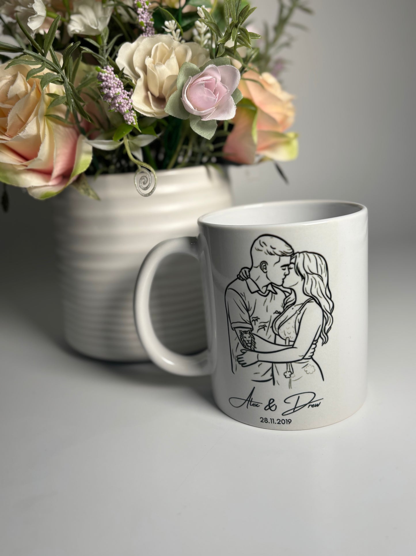 Personalised Couple Line Art Mug