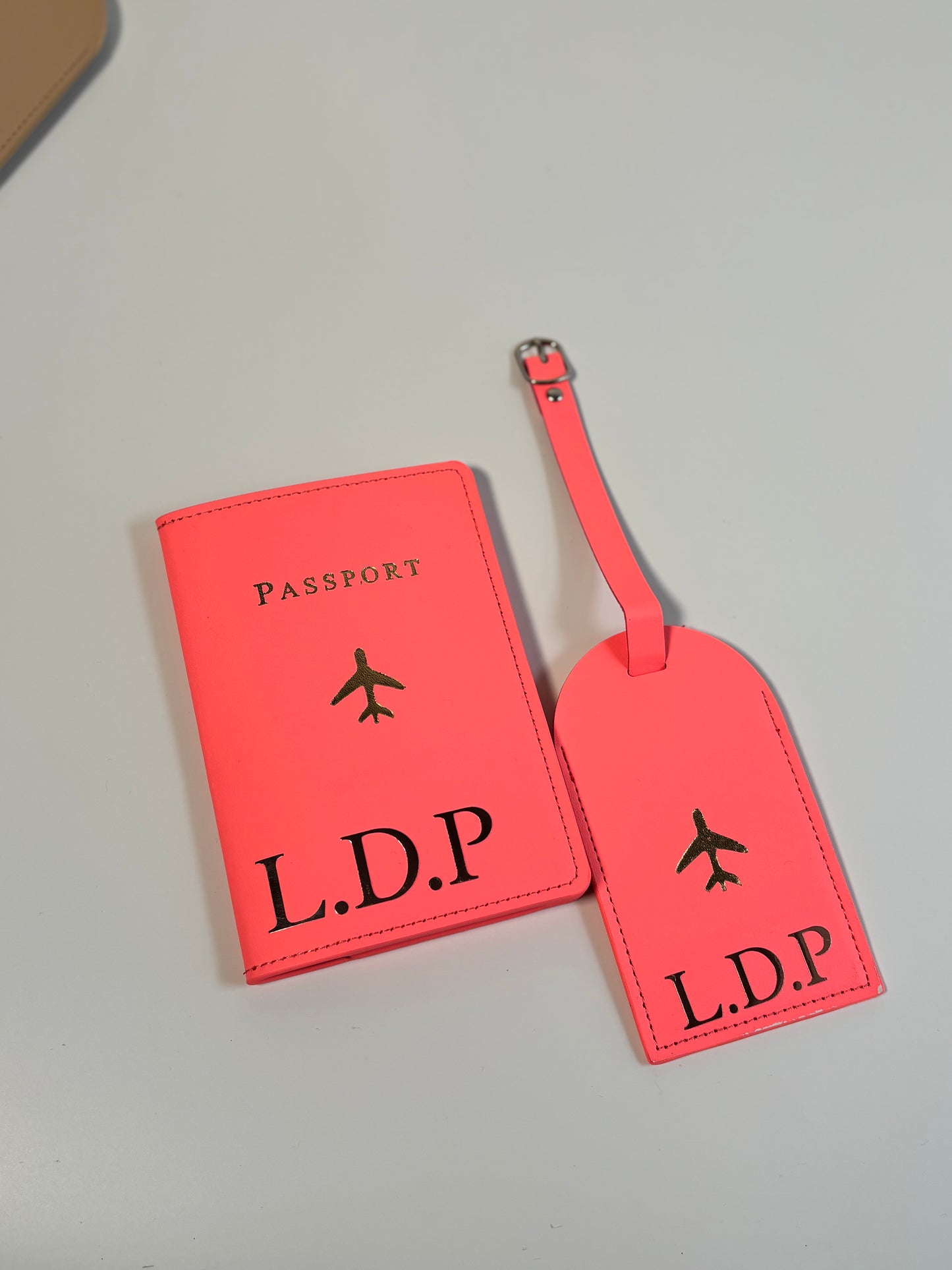 Personalised Passport Cover & Luggage Tag Set