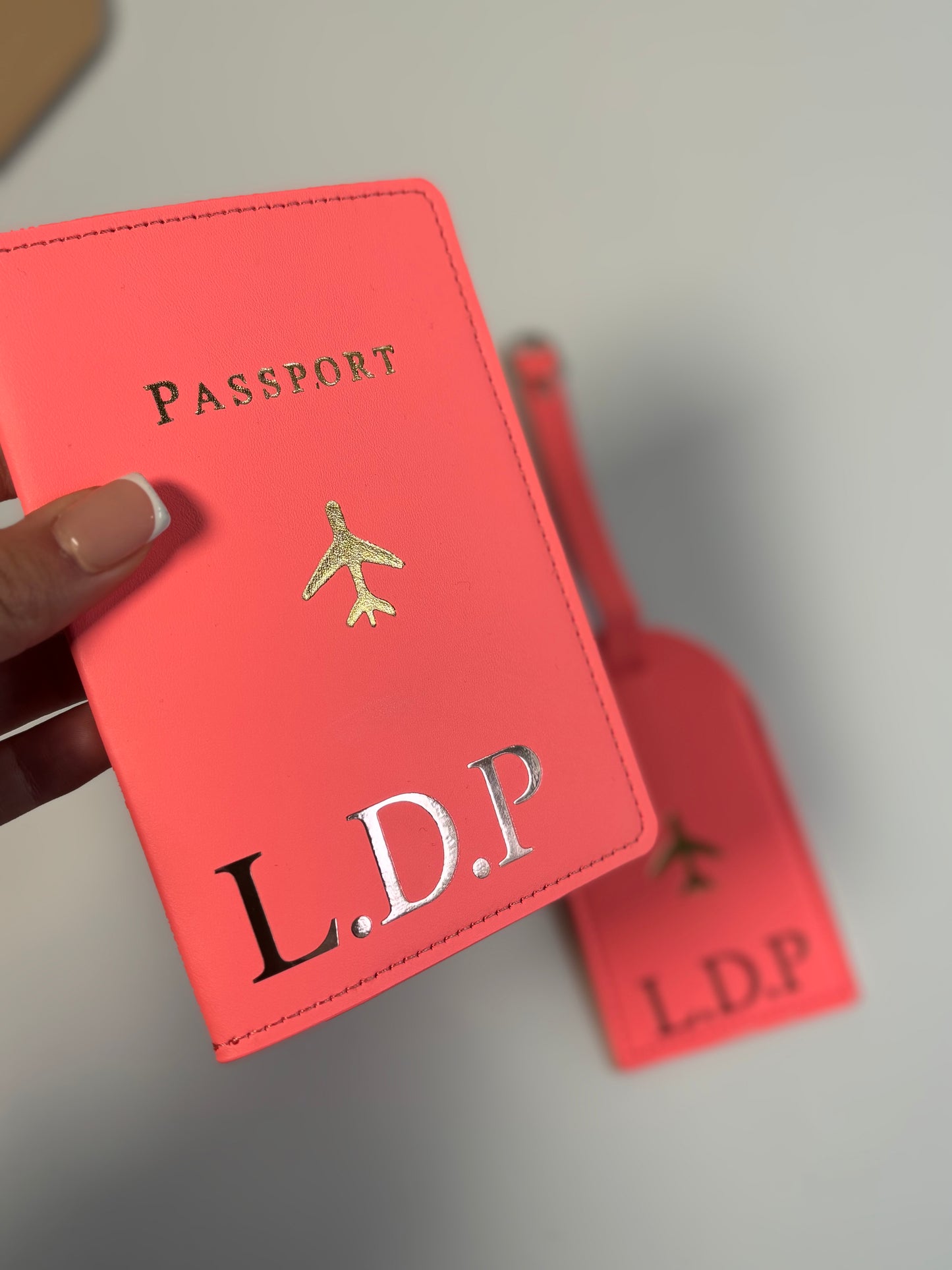 Personalised Passport Cover & Luggage Tag Set