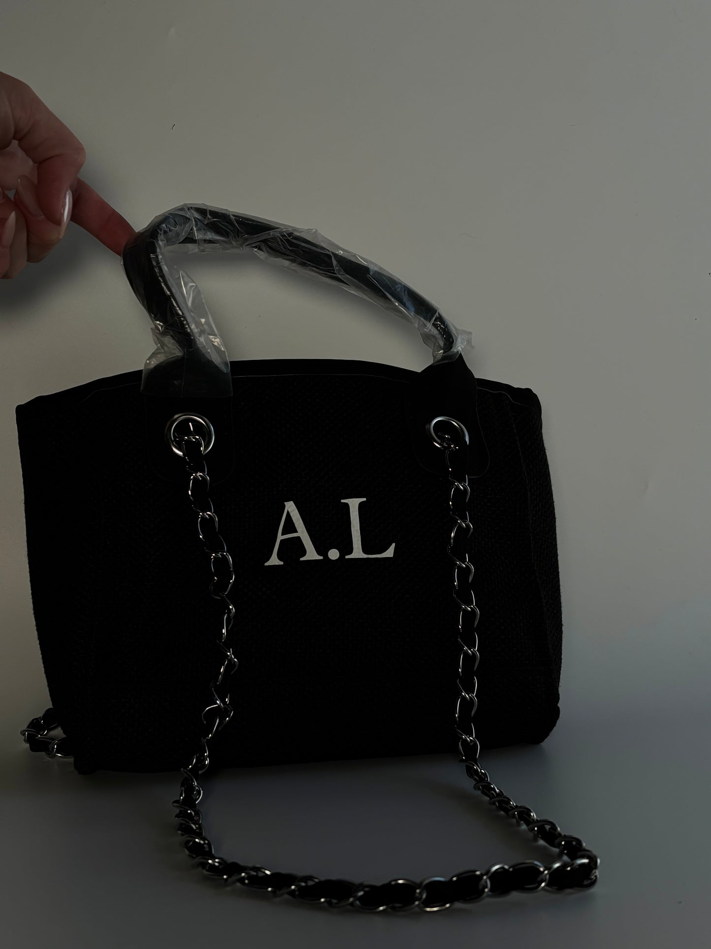 Custom Luxury Mini Canvas Tote Shoulder Bag - Personalised with initials