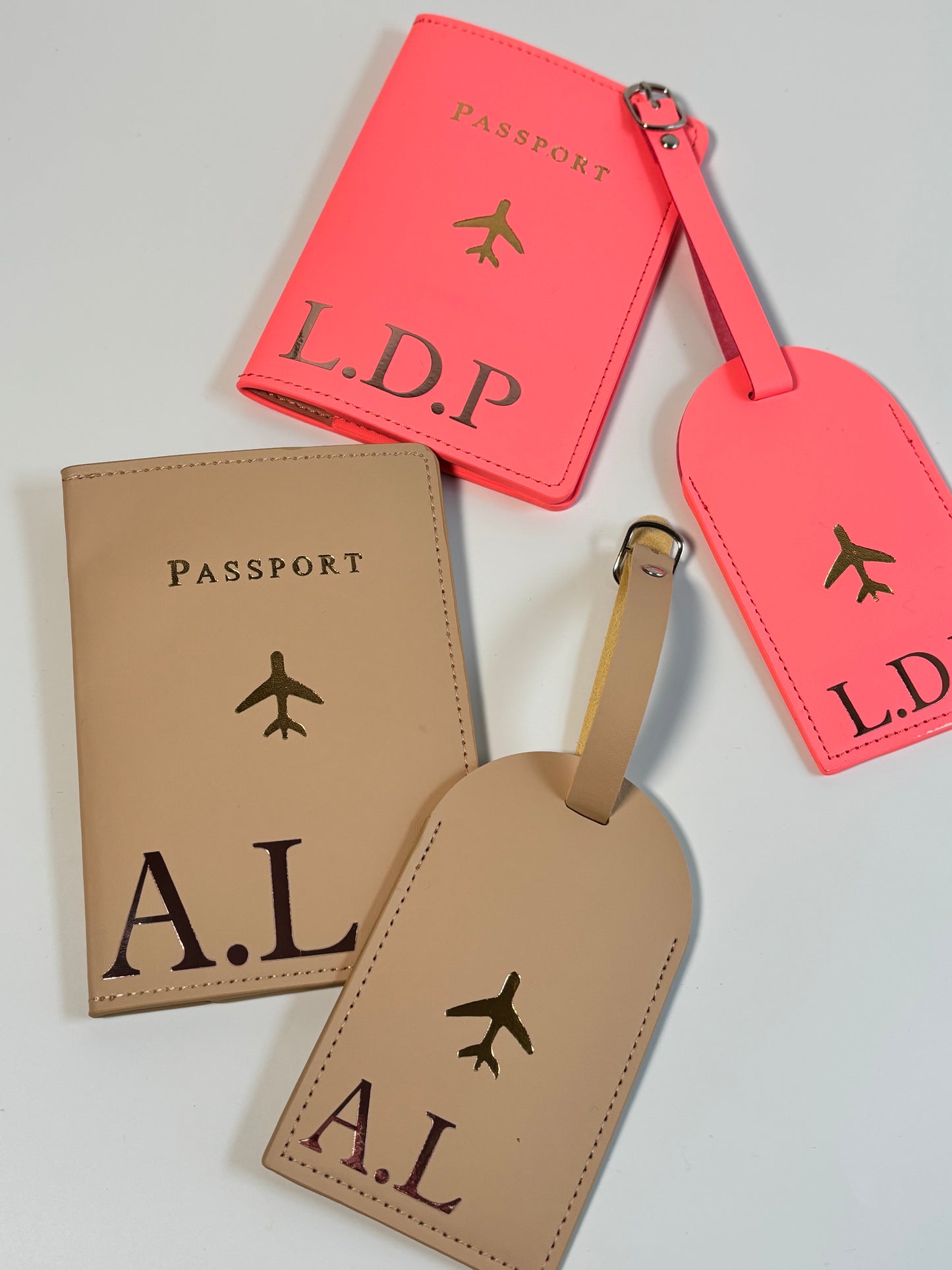 Personalised Passport Cover & Luggage Tag Set