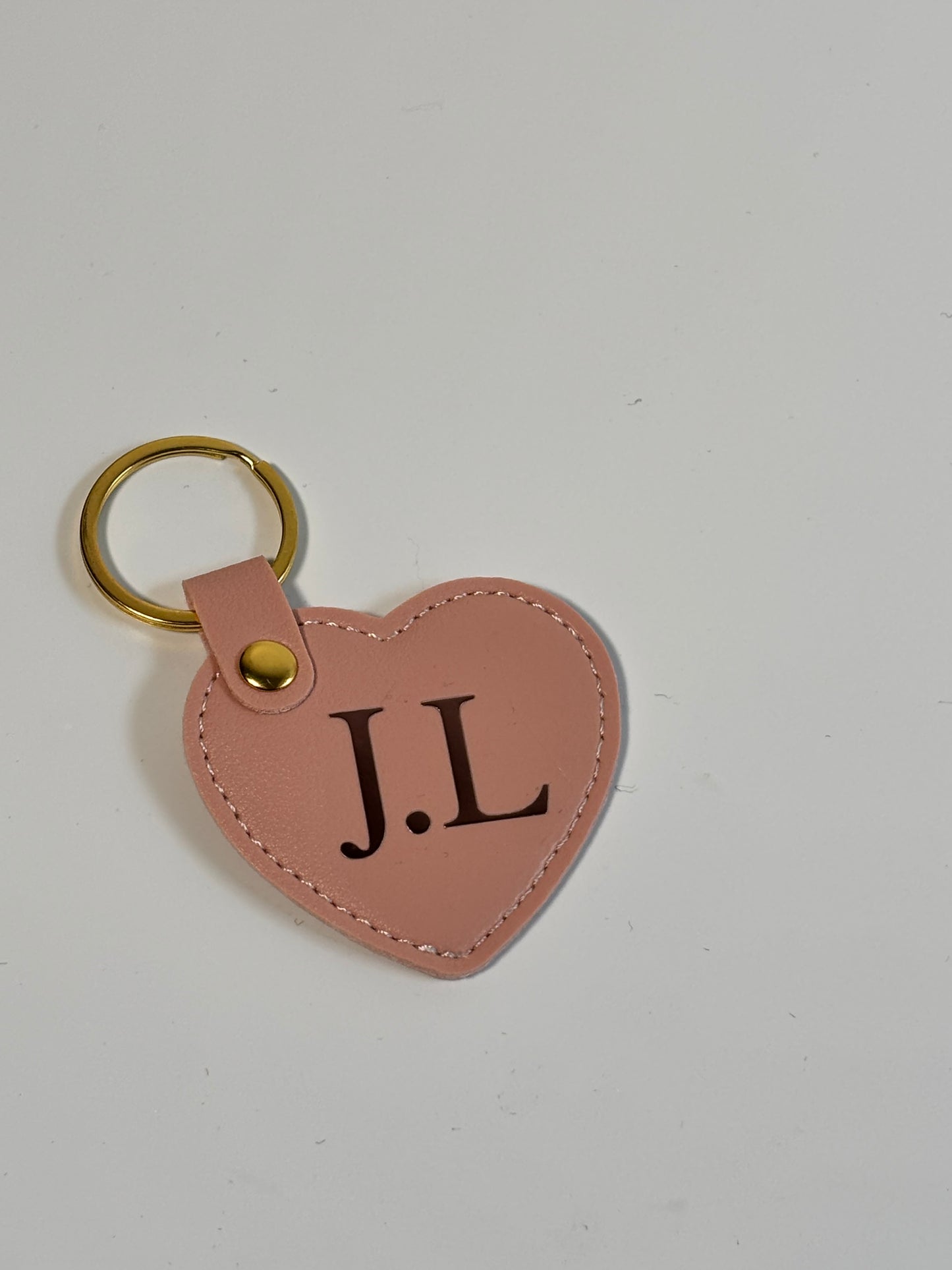 Personalised Faux Leather Heart Keyring