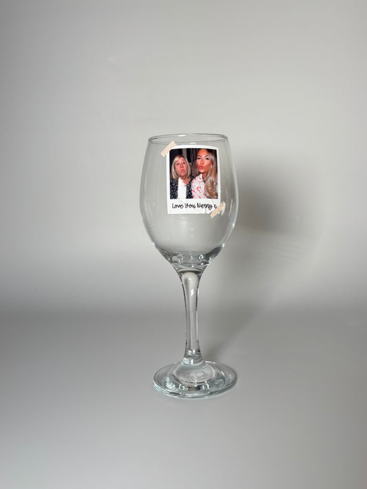 Personalised Polaroid Photo Wine Glass