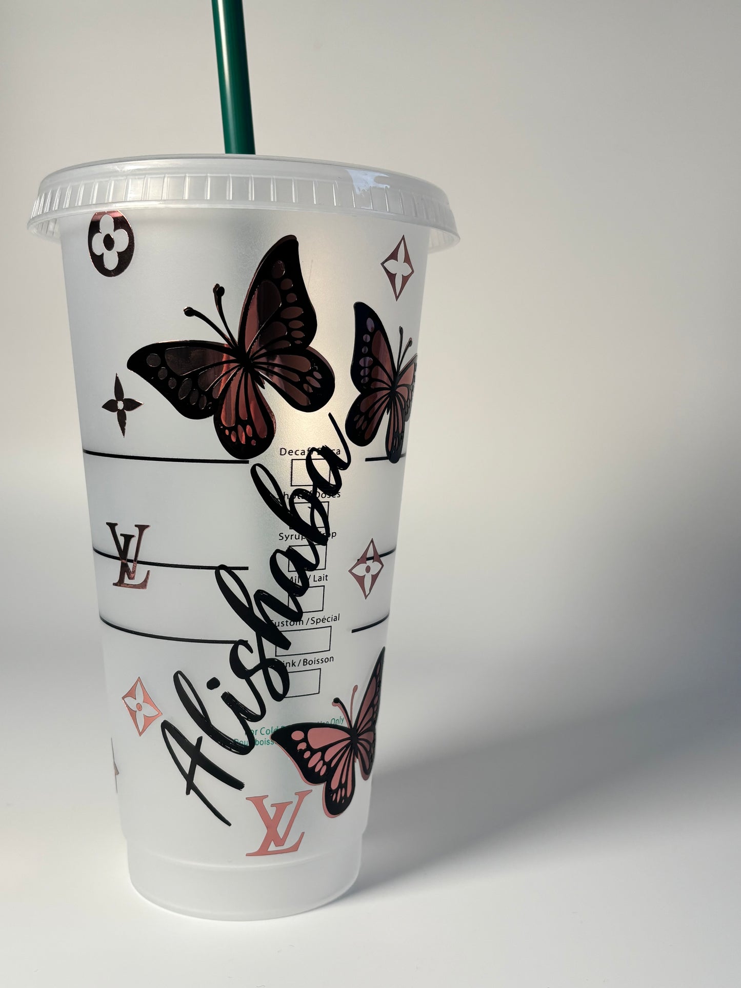 Personalised LV Butterfly Starbucks Cup