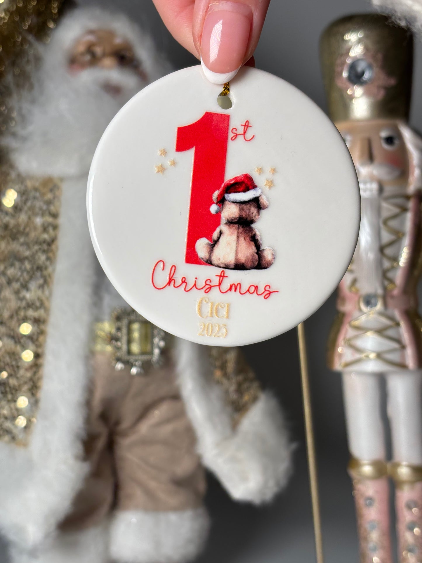 Personalised Baby’s 1st Christmas Ceramic Bauble