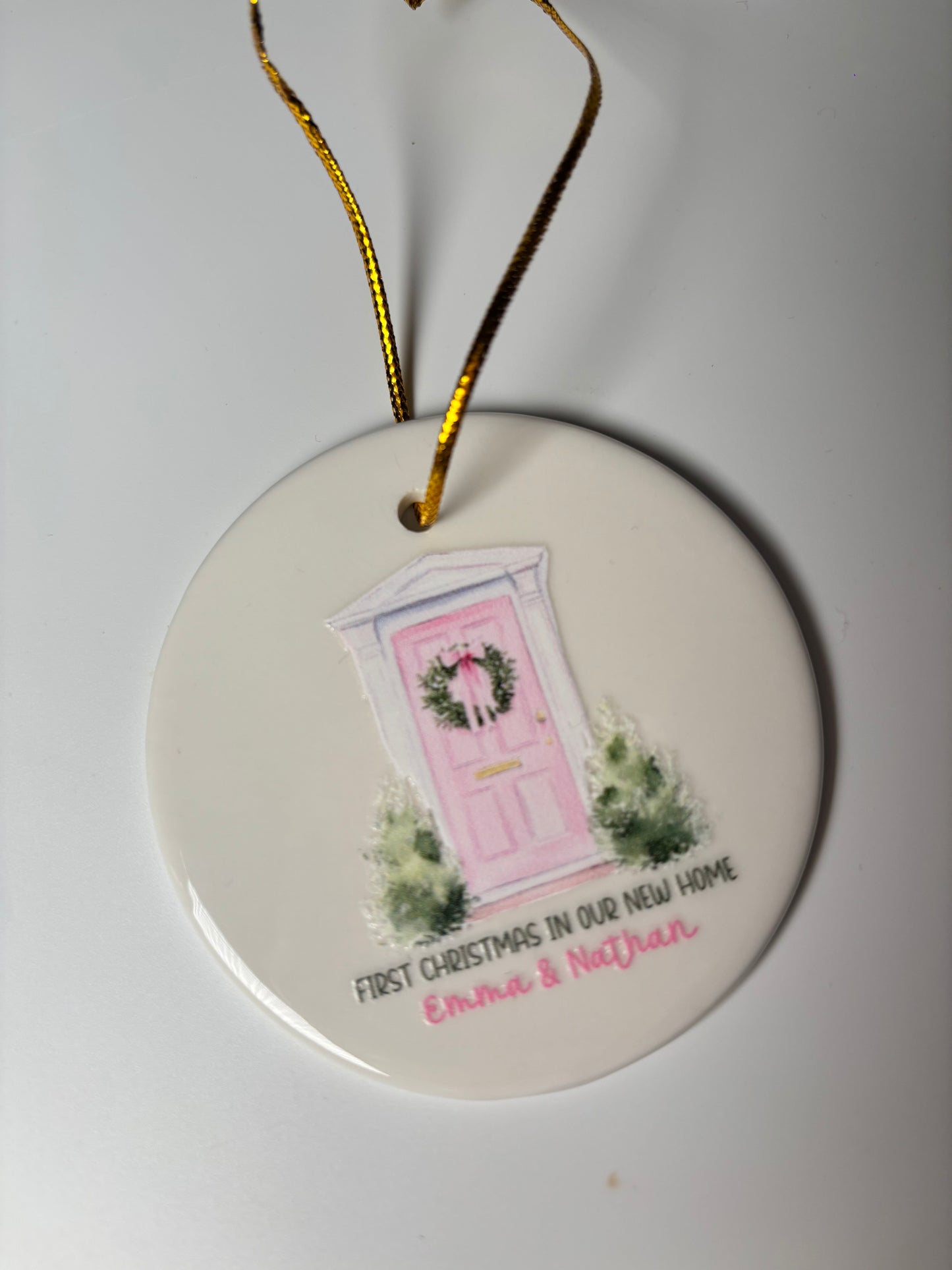First Christmas in Our New Home” Personalised Ceramic Bauble