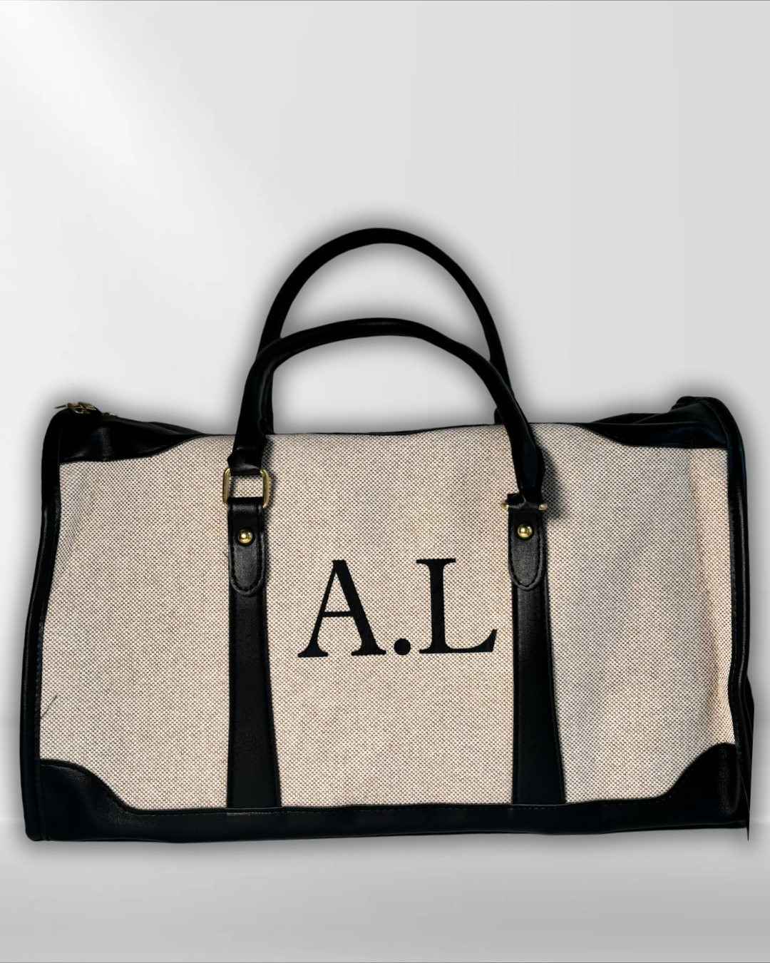 Personalised Initial Canvas Travel Duffle Bag
