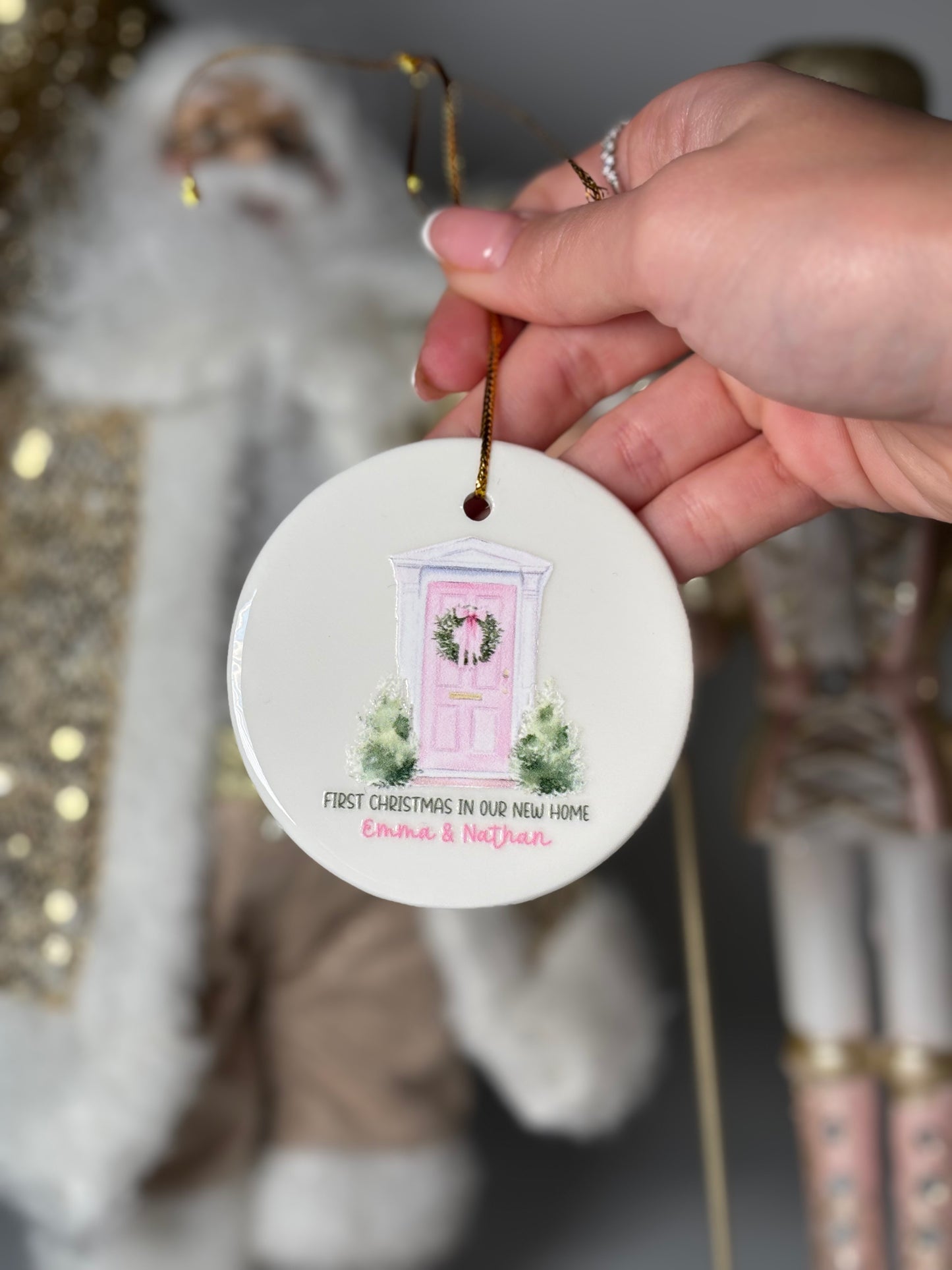 First Christmas in Our New Home” Personalised Ceramic Bauble