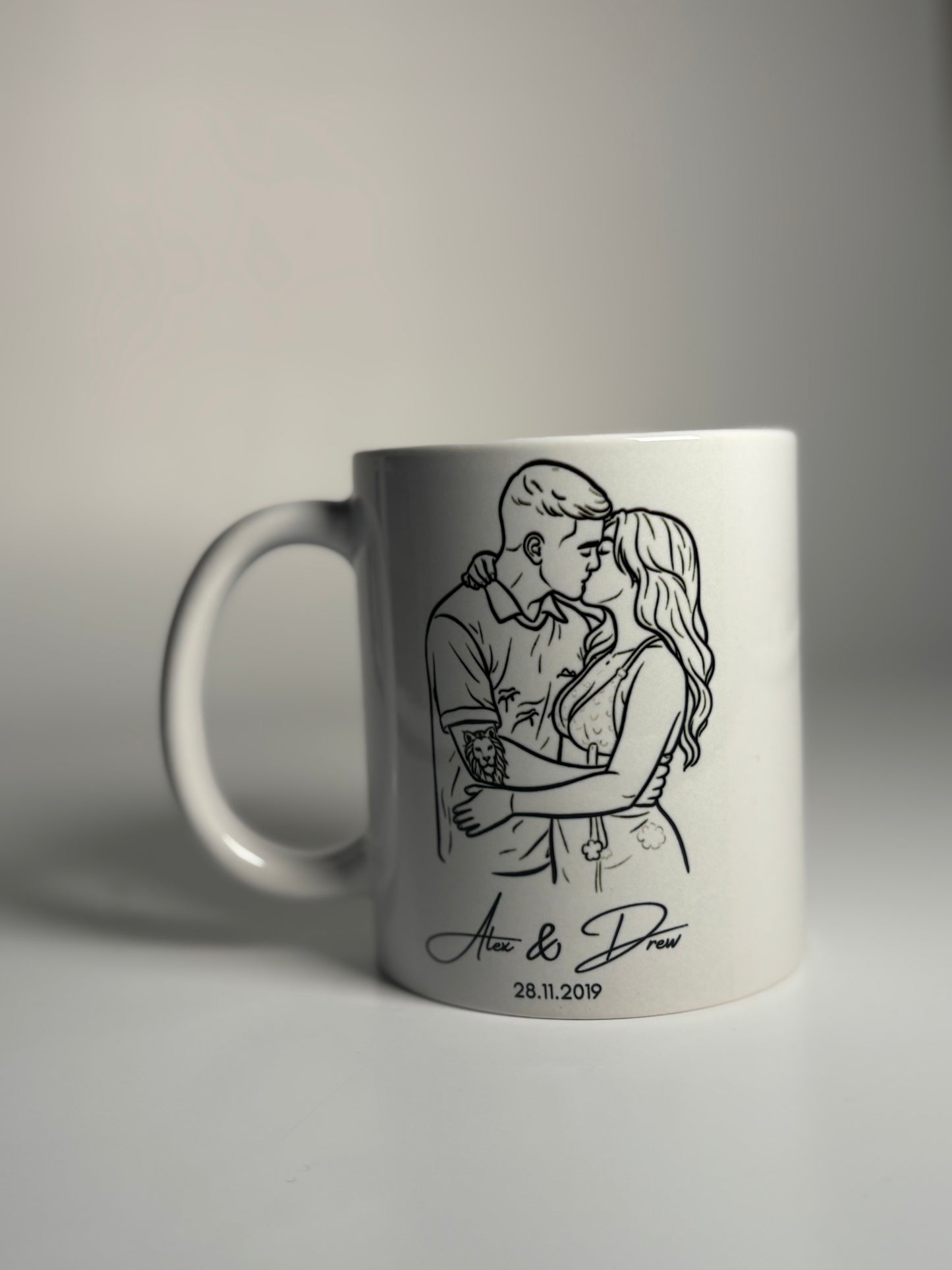 Personalised Couple Line Art Mug