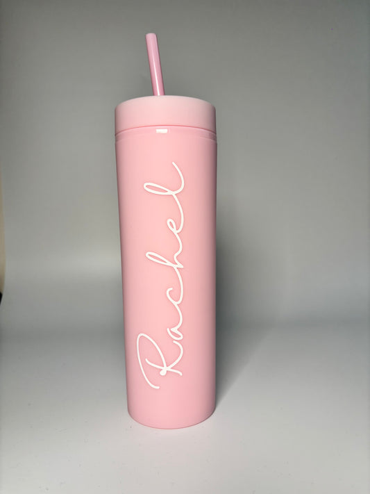 Pastel Pink Matte Skinny Tumbler, 16oz