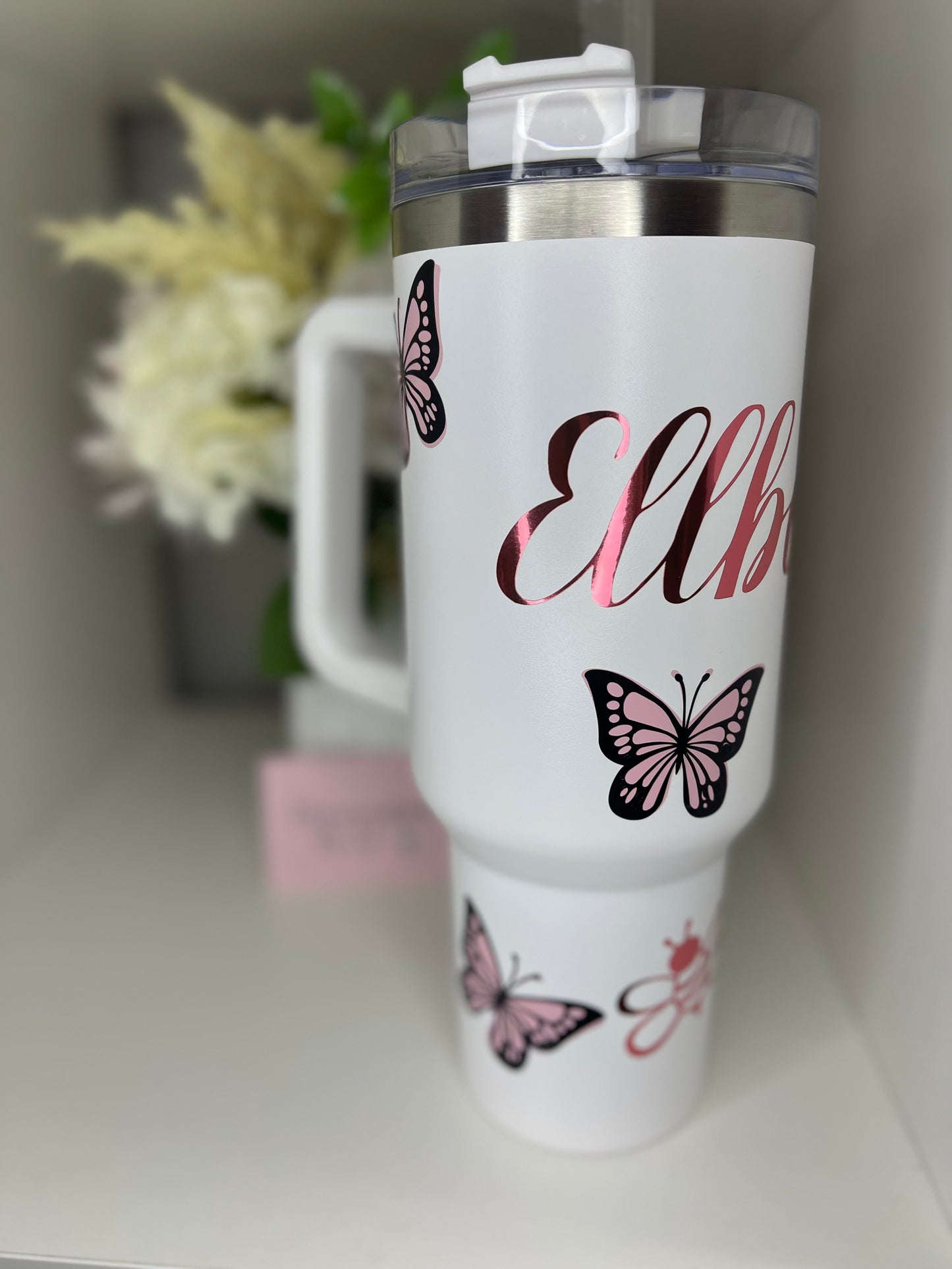 Personalised Bees and Butterflies 40oz Tumbler