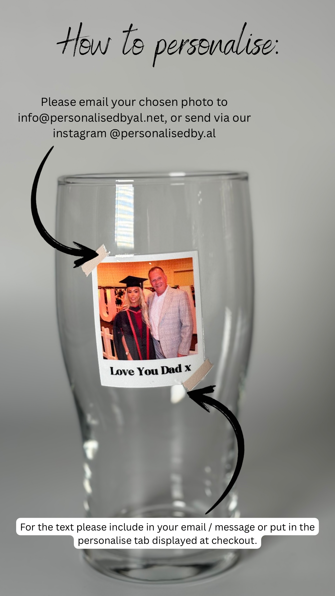 Personalised Polaroid Photo Pint Glass