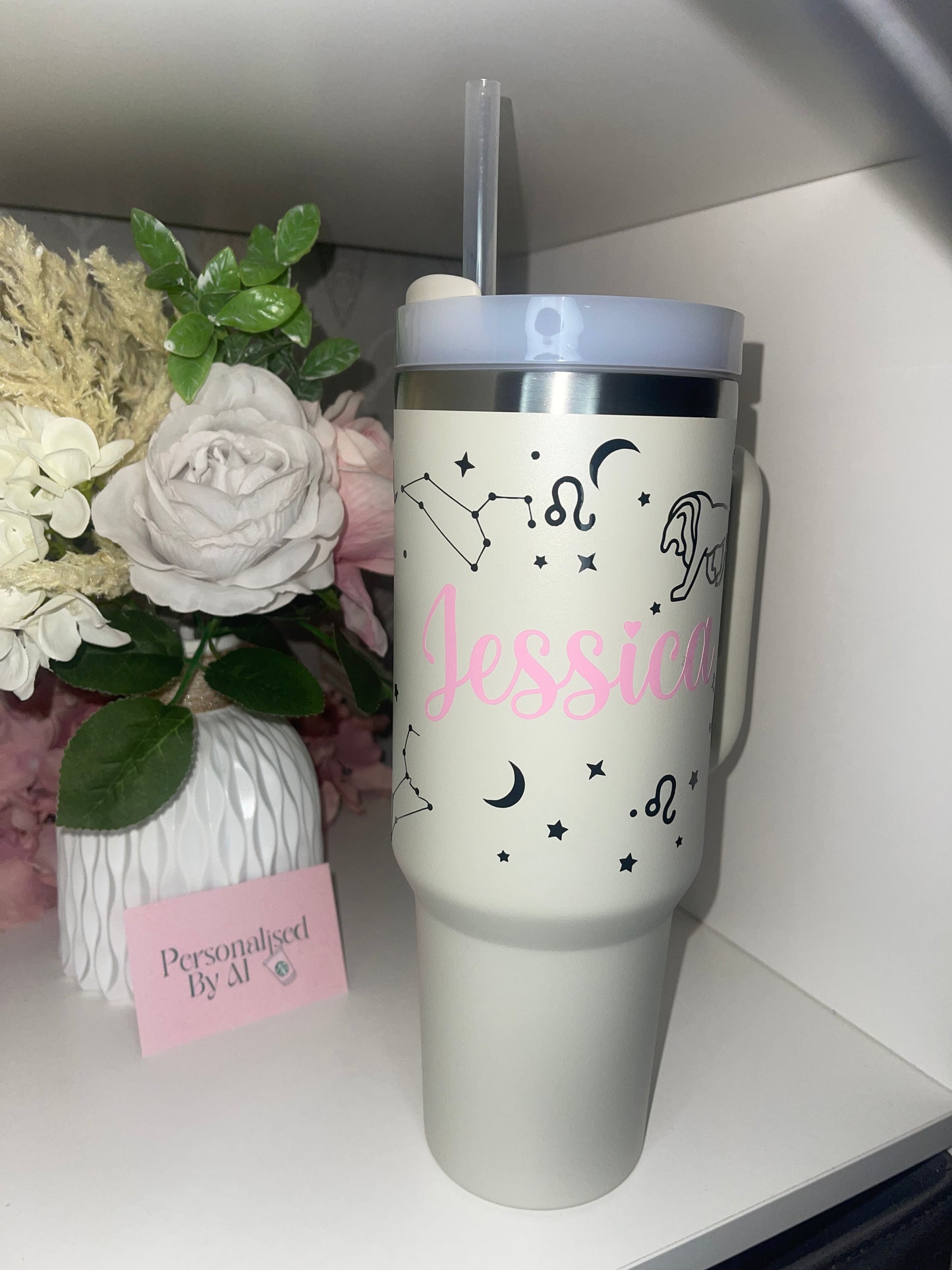 Personalised Horoscope White 40oz Tumbler